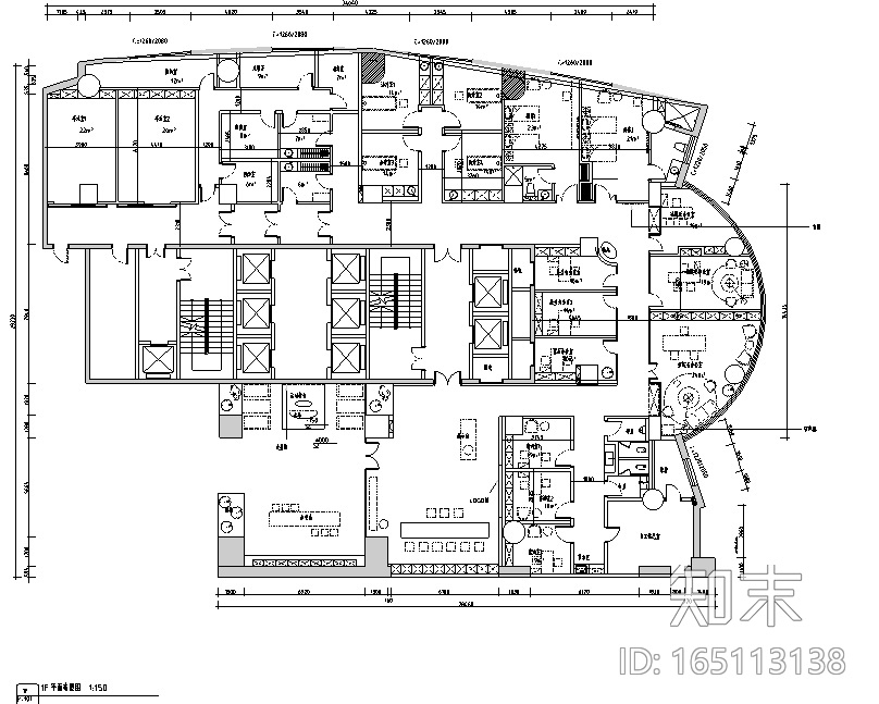 [新疆]现代风1300平米整形美容医院空间装修施工图（附效...cad施工图下载【ID:165113138】