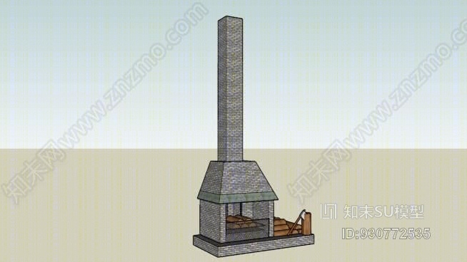 基本壁炉+烟囱SU模型下载【ID:930772535】
