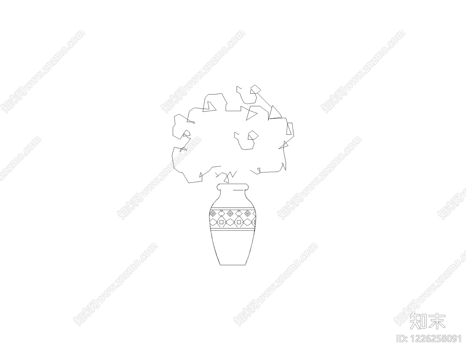 陈设类立面挂画cad施工图下载【ID:1226258091】