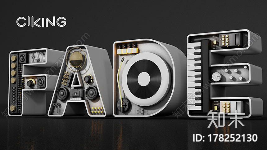 创意字母FADECG模型下载【ID:178252130】