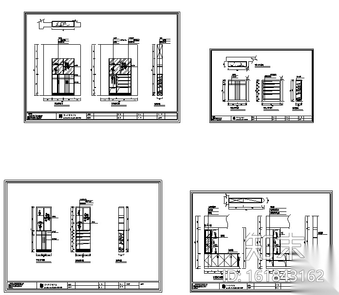 [超全]上百套精品鞋柜、书柜、衣柜、橱柜CAD图库合集施工图下载【ID:161843162】