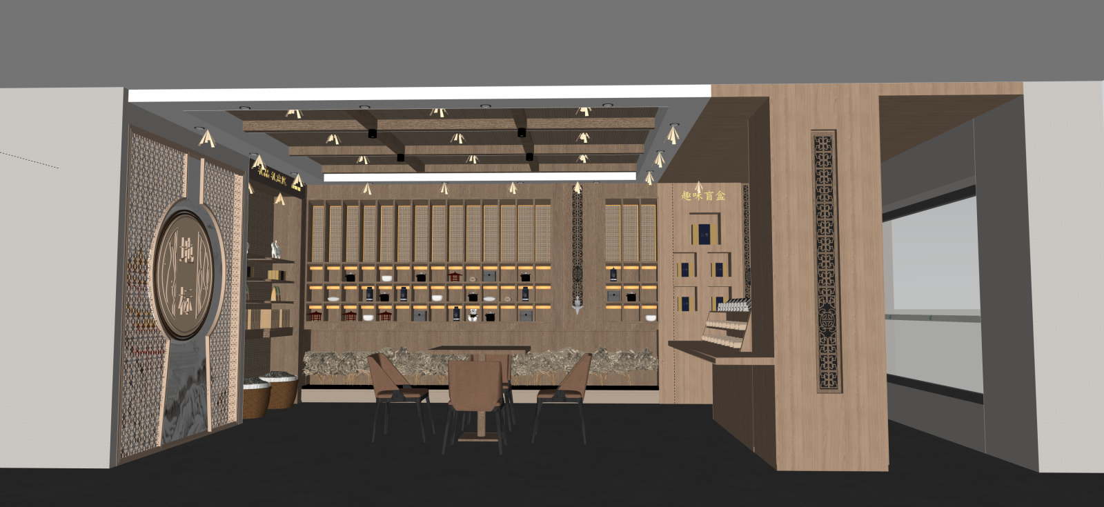茶叶店SU模型下载【ID:1222195827】