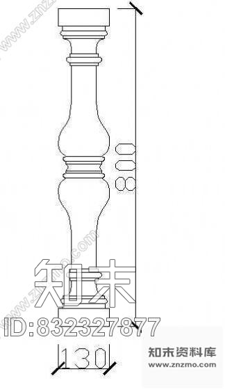 图块/节点西式栏杆柱cad施工图下载【ID:832327877】