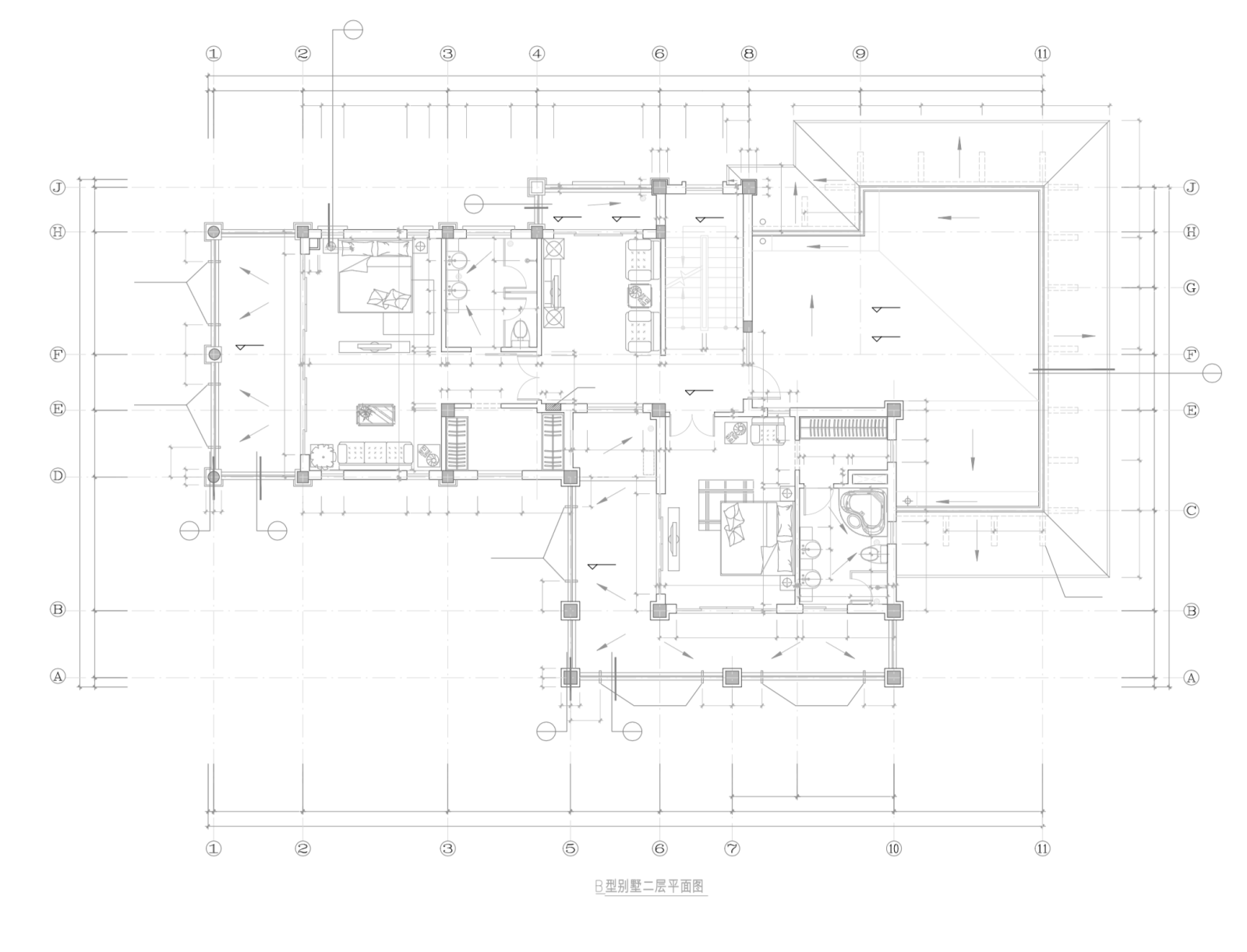 欧式三层独栋别墅建筑设计施工图cad施工图下载【ID:151389118】