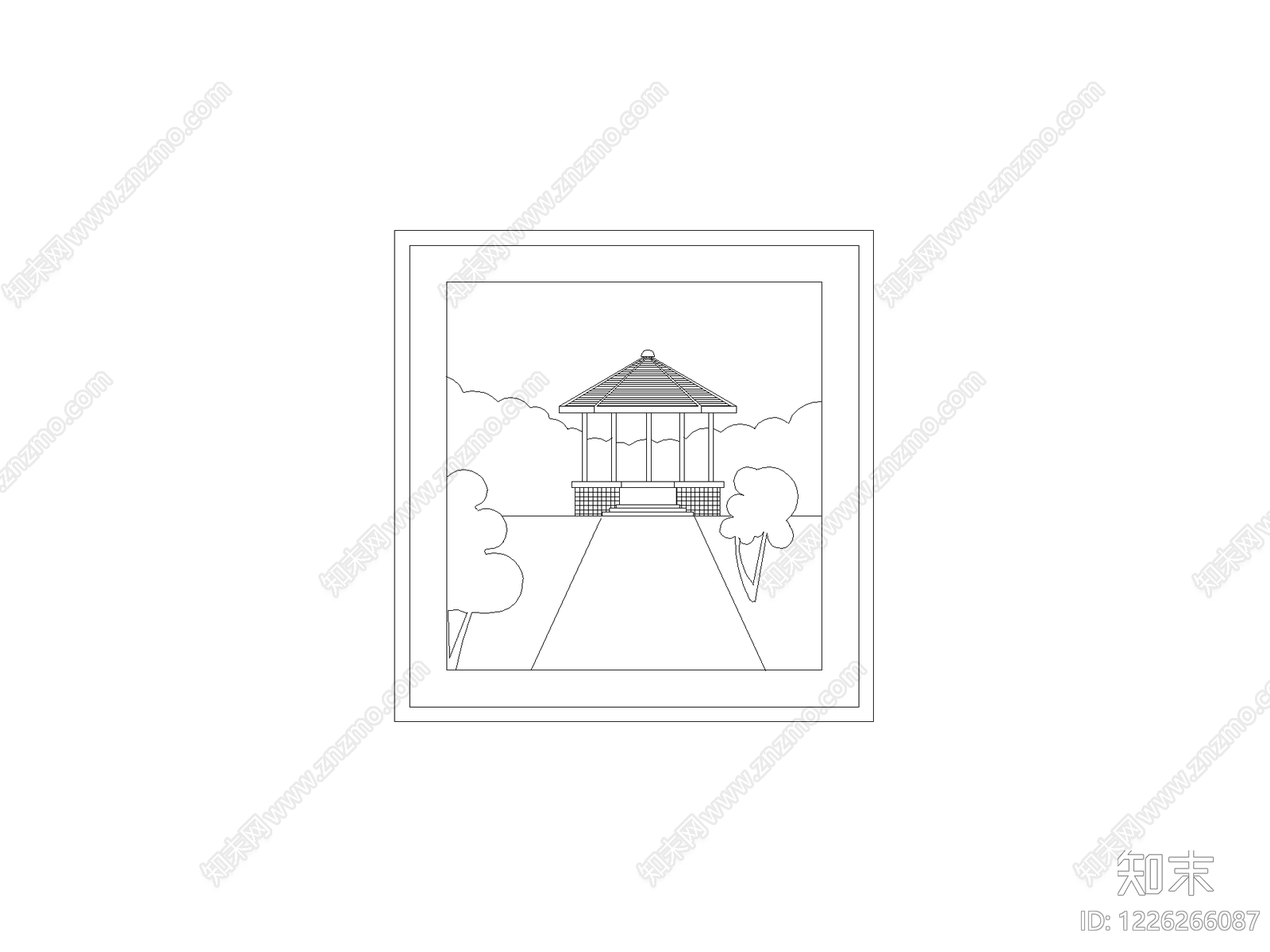 陈设类立面挂画cad施工图下载【ID:1226266087】