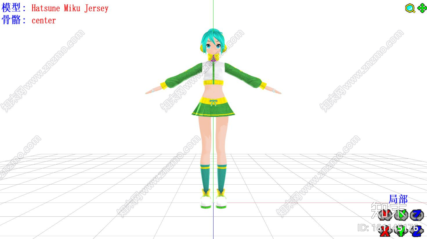 初音未来Miku运动装mmd模型下载【ID:181145176】