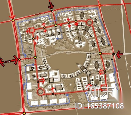 [上海]某医学院园区总体规划方案(二)设计cad施工图下载【ID:165387108】