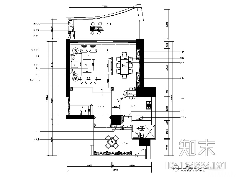 [广东]一套欧式别墅设计CAD施工图（含效果图）cad施工图下载【ID:164834191】