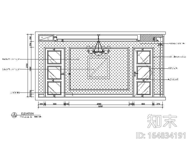 [广东]一套欧式别墅设计CAD施工图（含效果图）cad施工图下载【ID:164834191】