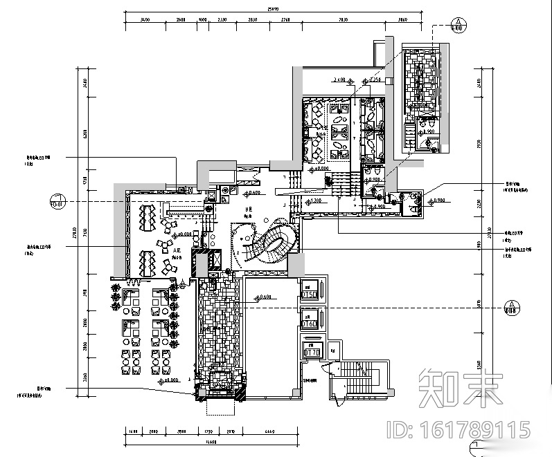 国际红酒会所空间设计施工图（附效果图）cad施工图下载【ID:161789115】