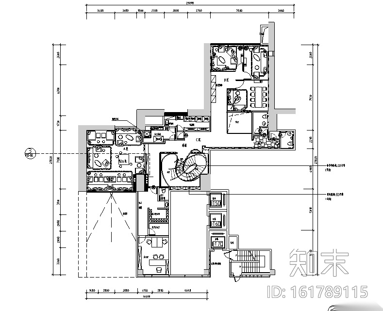 国际红酒会所空间设计施工图（附效果图）cad施工图下载【ID:161789115】