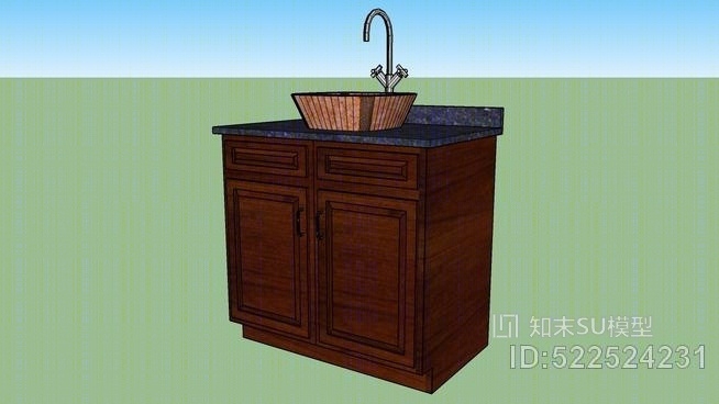 浴室柜与洗涤槽SU模型下载【ID:522524231】