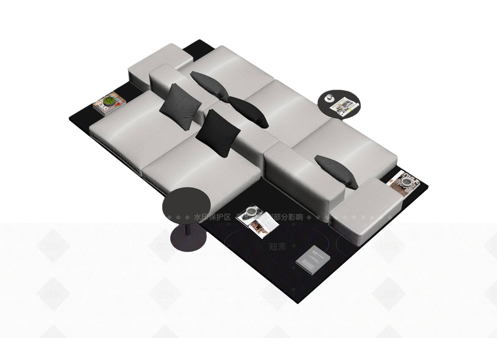现代简约沙发组合3D模型下载【ID:1205546661】