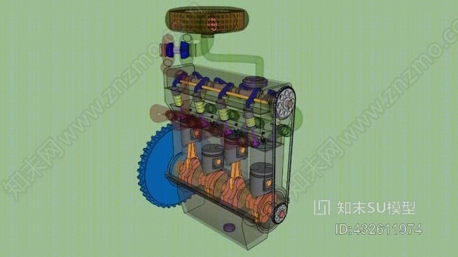 4活塞发动机提前SU模型下载【ID:432611974】