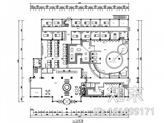 五层宾馆装饰平面图cad施工图下载【ID:161699171】