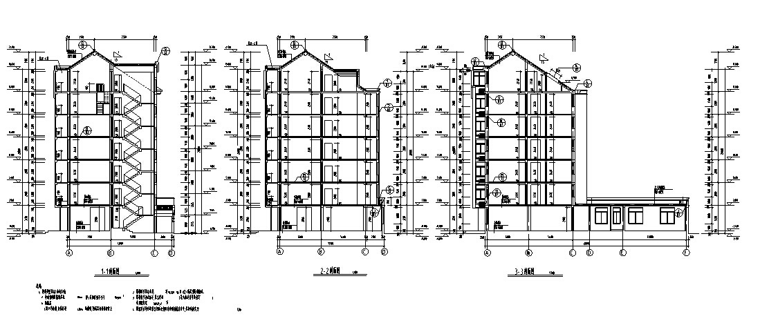 3套商住综合楼建筑设计施工图CAD施工图下载【ID:151479198】