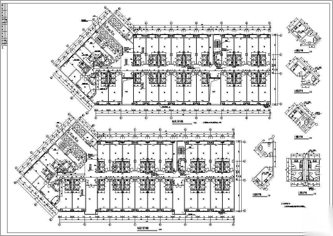 3套商住综合楼建筑设计施工图CAD施工图下载【ID:151479198】