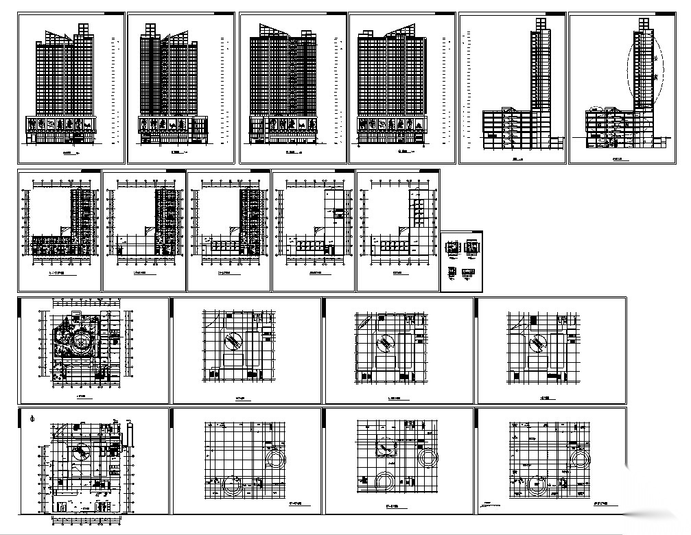 3套商住综合楼建筑设计施工图CAD施工图下载【ID:151479198】