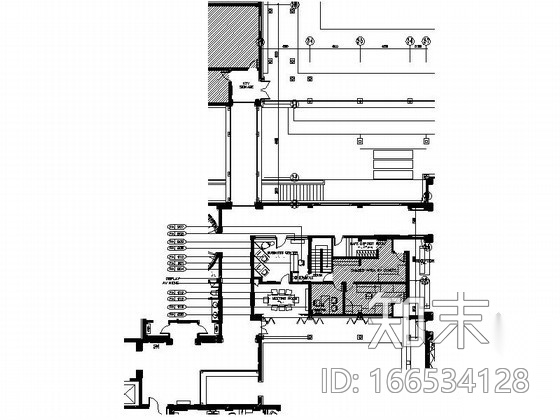 [杭州]某主题连锁酒店商务中心内装修图cad施工图下载【ID:166534128】