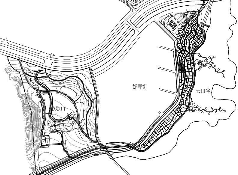 [湖南]浔龙河生态小镇美食街景观建筑设计方案施工图cad施工图下载【ID:161046111】