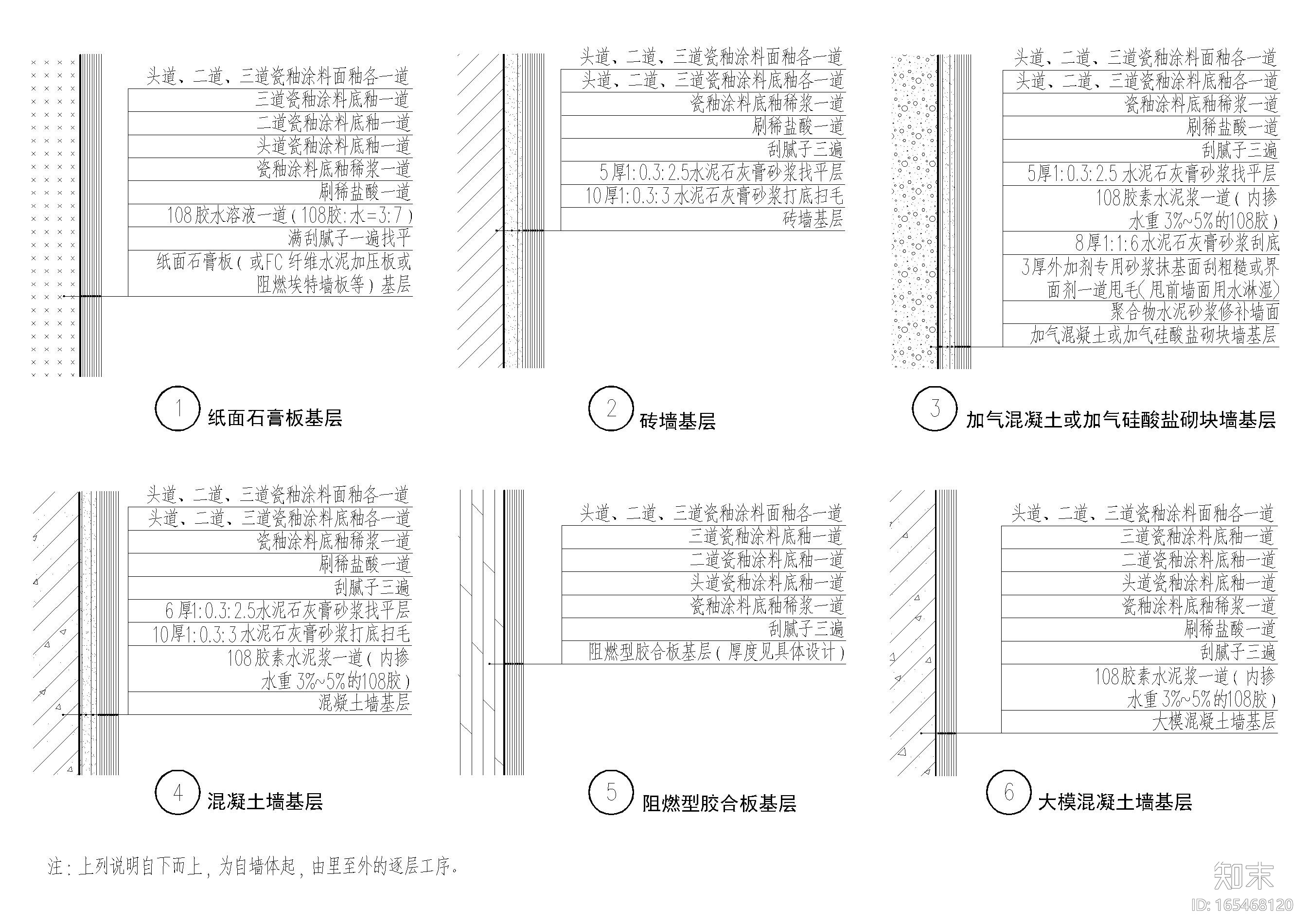 设计院标准图集 -墙面涂料工程做法cad施工图下载【ID:165468120】