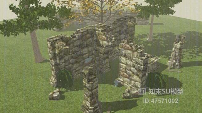 假山山水SU模型下载【ID:719276465】