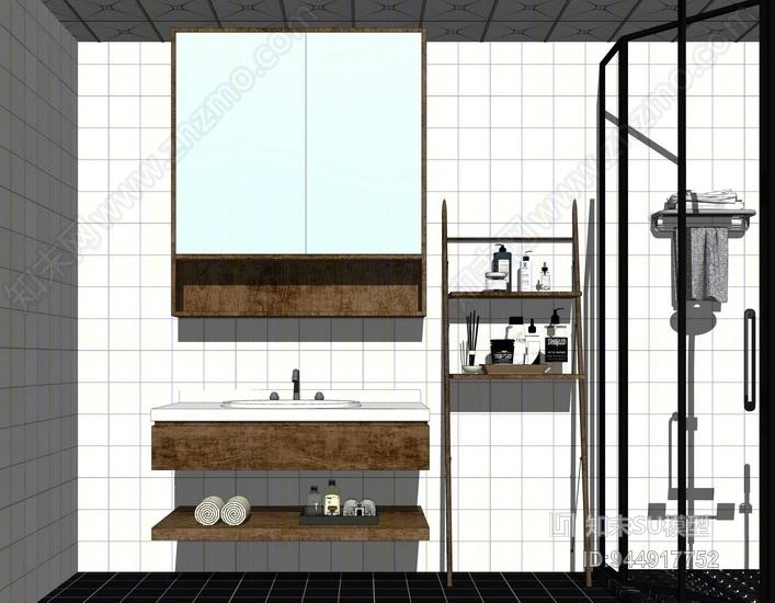 北欧洗手台SU模型下载【ID:944917752】