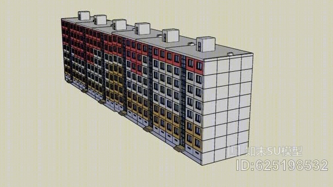 公寓楼SU模型下载【ID:625198532】