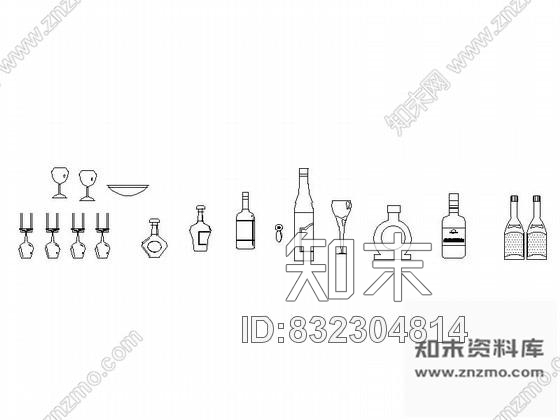 图块/节点现代厨房各式摆设CAD图块下载施工图下载【ID:832304814】