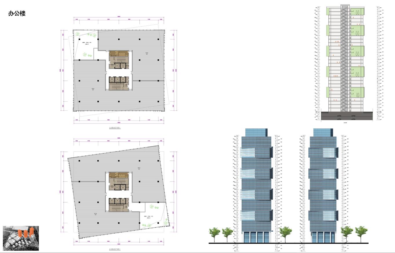 现代风格企业办公楼综合体地块规划及单体建筑设计方案...施工图下载【ID:167373124】