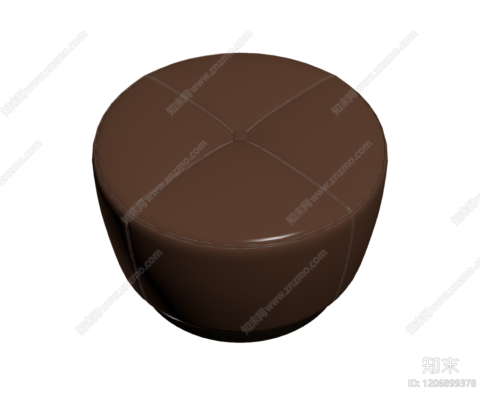棕色皮革脚凳3D模型下载【ID:1206899378】