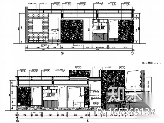 [杭州]独具特色国际一流连锁品牌新中式风格餐厅设计cad施工图下载【ID:165566133】