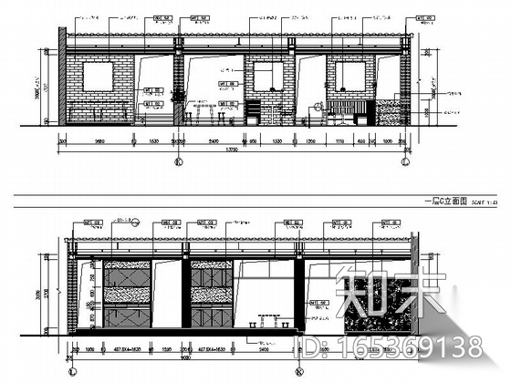 [杭州]独具特色国际一流连锁品牌新中式风格餐厅设计cad施工图下载【ID:165566133】