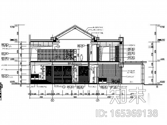 [杭州]独具特色国际一流连锁品牌新中式风格餐厅设计cad施工图下载【ID:165566133】