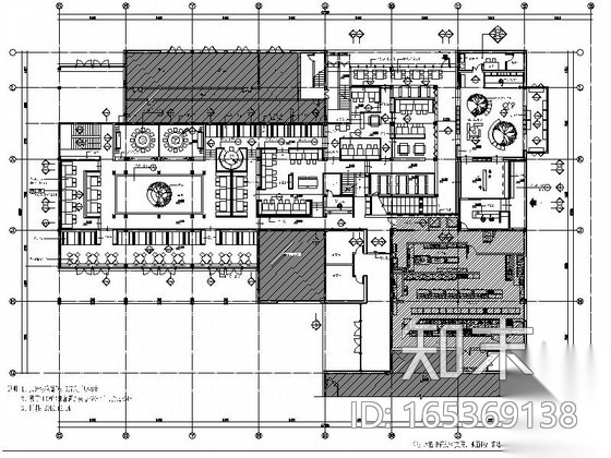 [杭州]独具特色国际一流连锁品牌新中式风格餐厅设计cad施工图下载【ID:165566133】