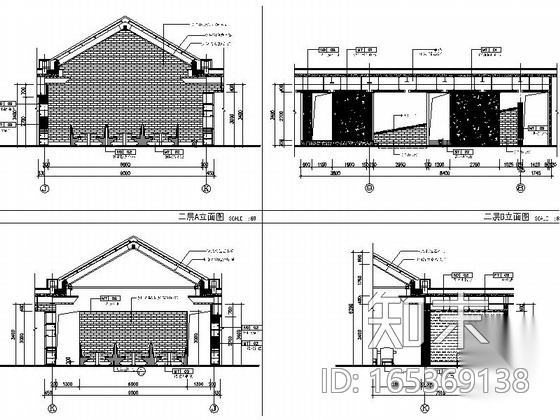 [杭州]独具特色国际一流连锁品牌新中式风格餐厅设计cad施工图下载【ID:165566133】