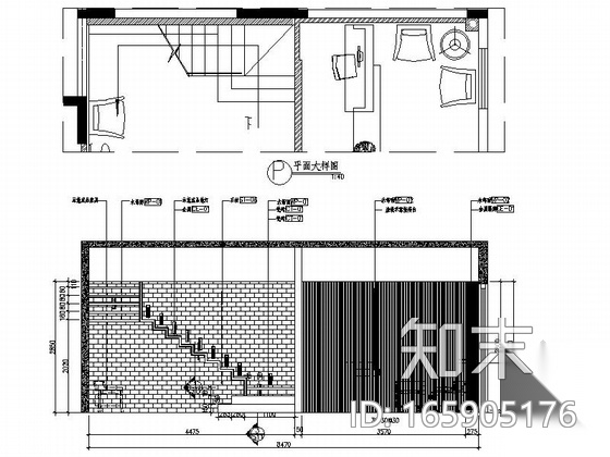 [广东]知名装饰公司新中式办公室装修施工图（含效果）cad施工图下载【ID:165905176】