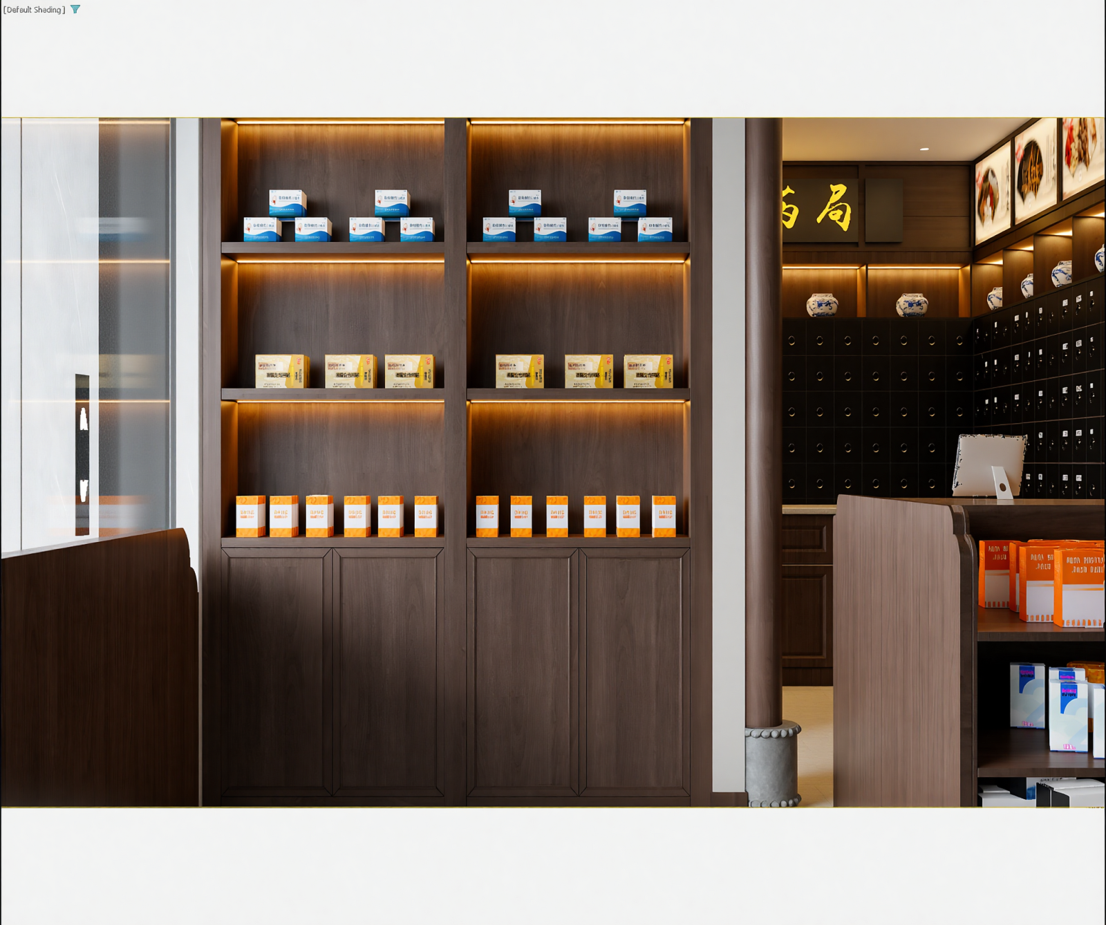 新中式烟酒店3D模型下载【ID:1215007343】