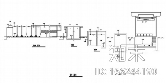 某自来水厂工艺图cad施工图下载【ID:166244190】