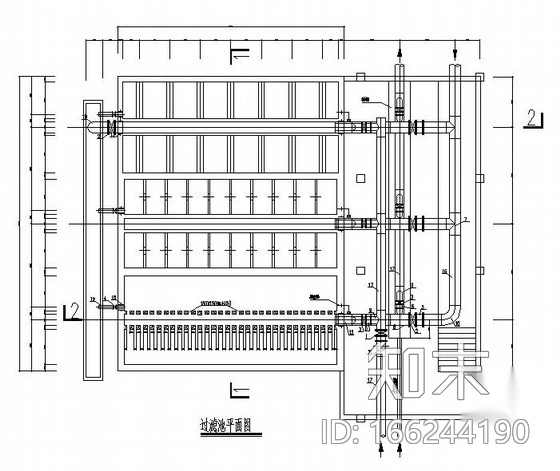某自来水厂工艺图cad施工图下载【ID:166244190】