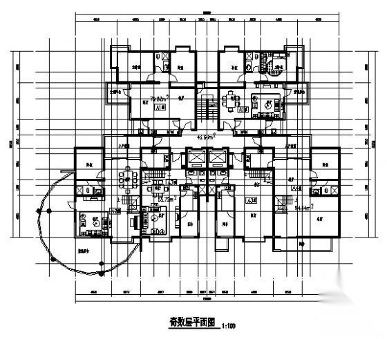 某高层住宅小区建筑规划设计方案图（用地1.65公顷）cad施工图下载【ID:164869132】