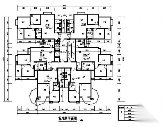 某高层住宅小区建筑规划设计方案图（用地1.65公顷）cad施工图下载【ID:164869132】