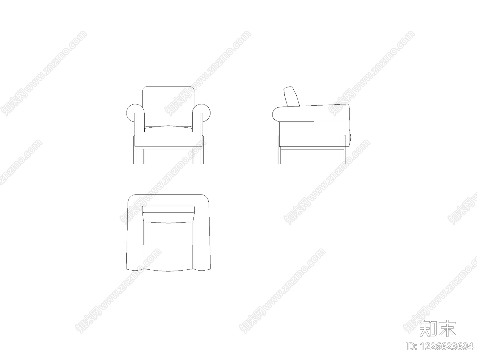 现代,意式椅子CAD图纸