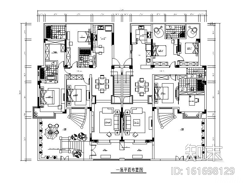 [江苏]中式风格两层公寓样板间设计CAD施工图cad施工图下载【ID:161698129】