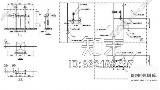 图块/节点地弹门节点图cad施工图下载【ID:832168797】