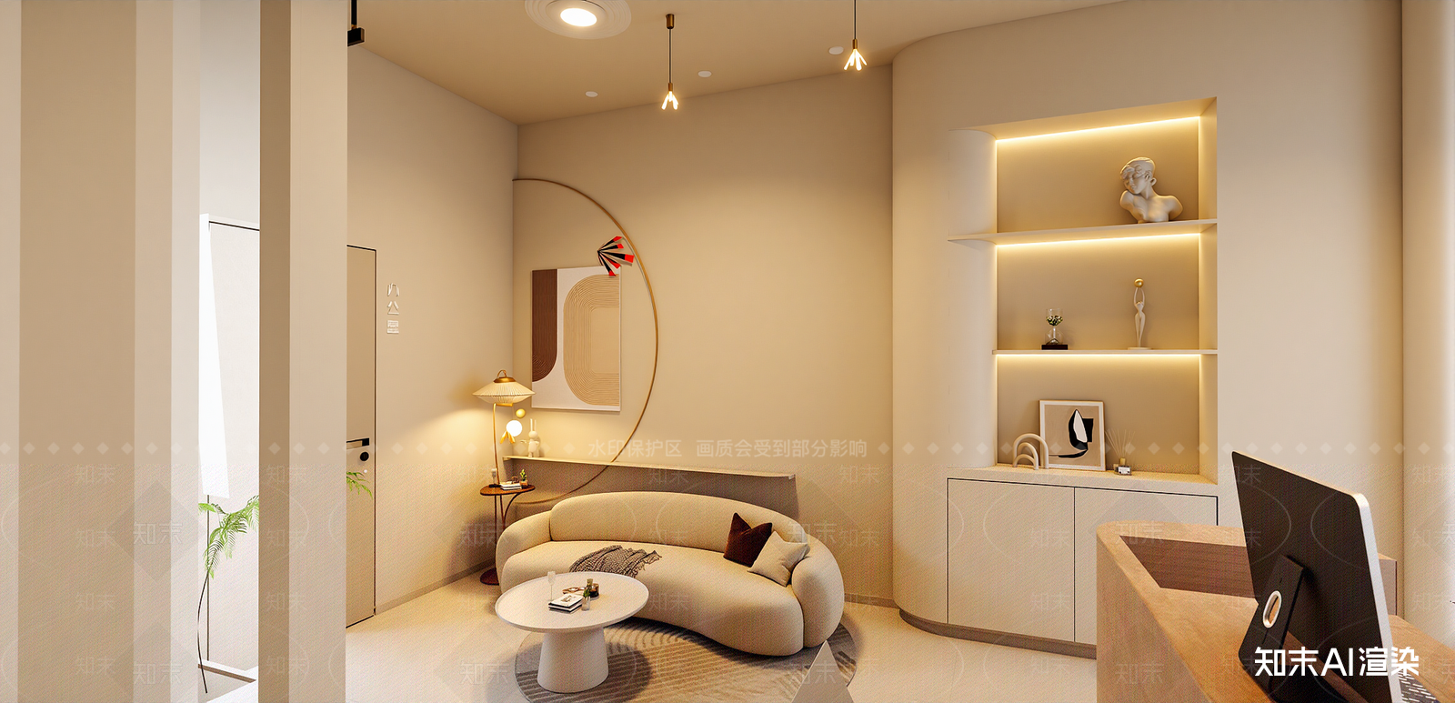 现代美甲店SU模型下载【ID:1216028022】