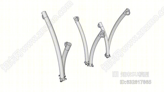 窗体+表面∈自行车花园}自行车架，配置A，表面安装SU模型下载【ID:632617865】