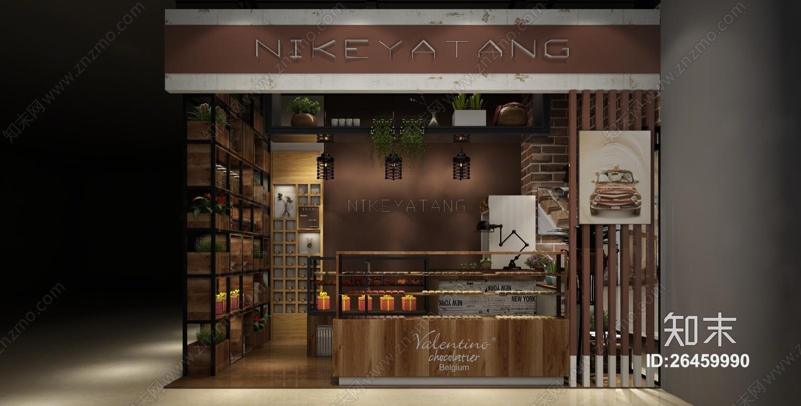 美式田园巧克力鲜花礼品店3D模型下载【ID:26459990】
