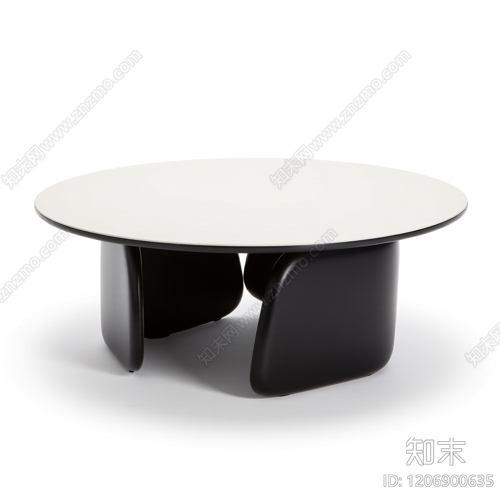 圆形茶几组合3D模型下载【ID:1206900635】
