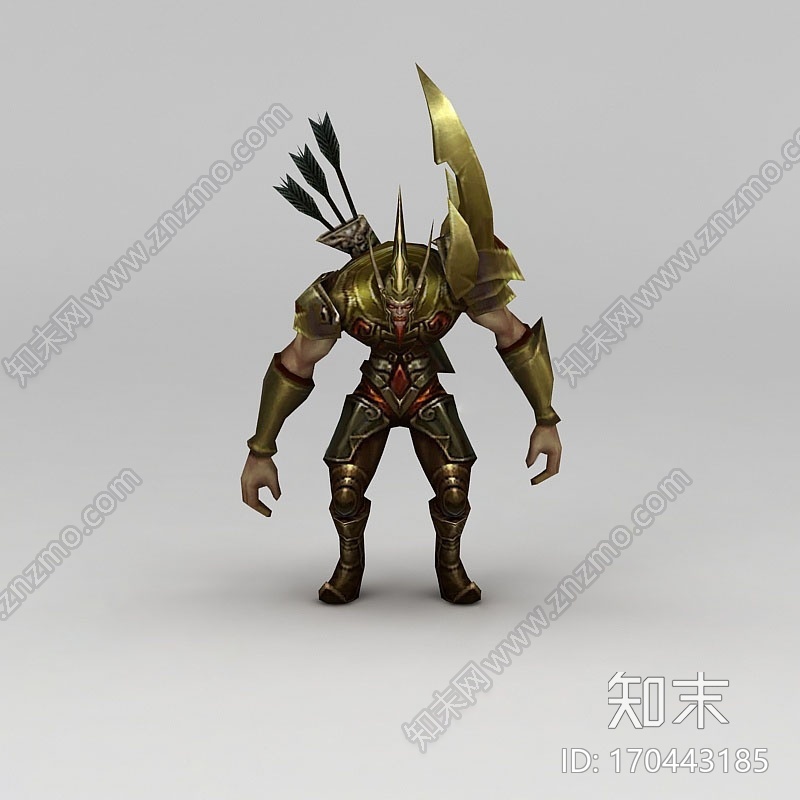 现代3D凤舞三国游戏人物动漫角色战士CG模型下载【ID:170443185】